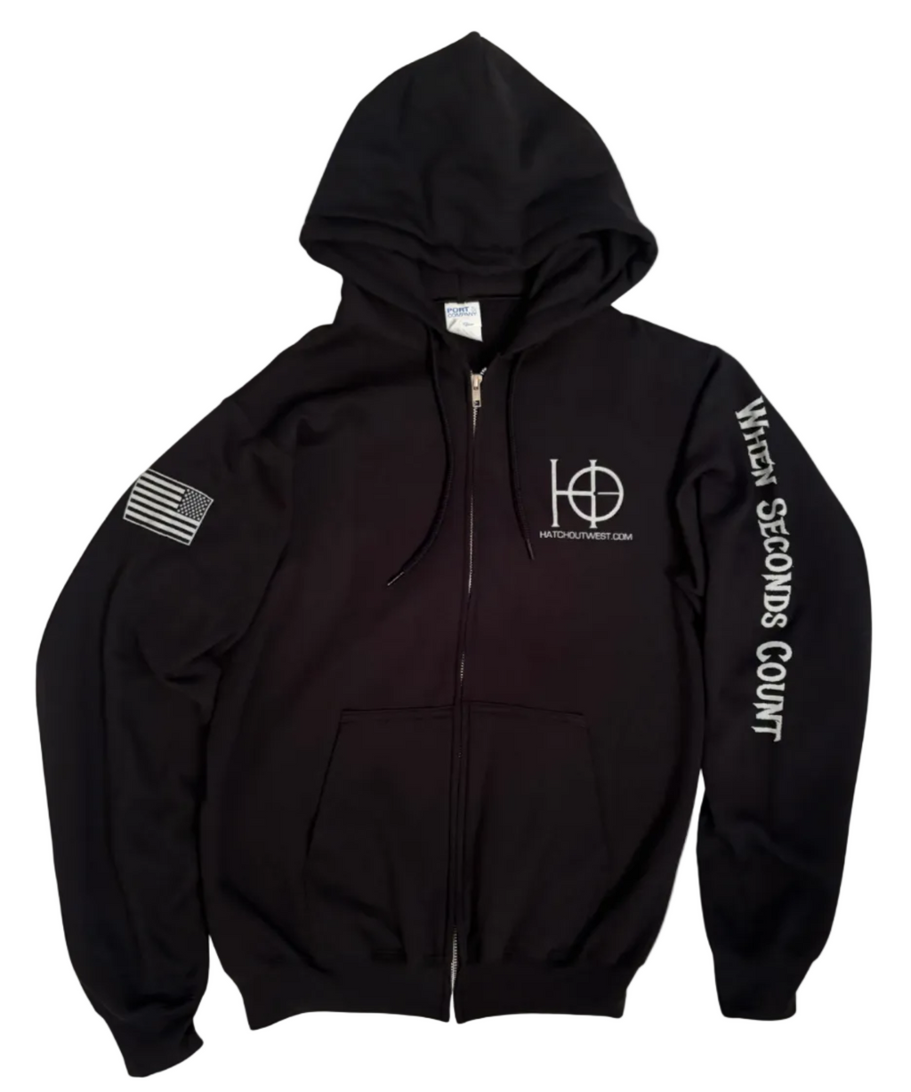 Black Hatch Outwest Full Zip Hooded Sweatshirt